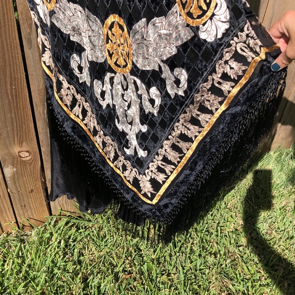 Bracha Velvet Boho Burnout Halter Top and Fringed Maxi Skirt - Picture 8 of 12